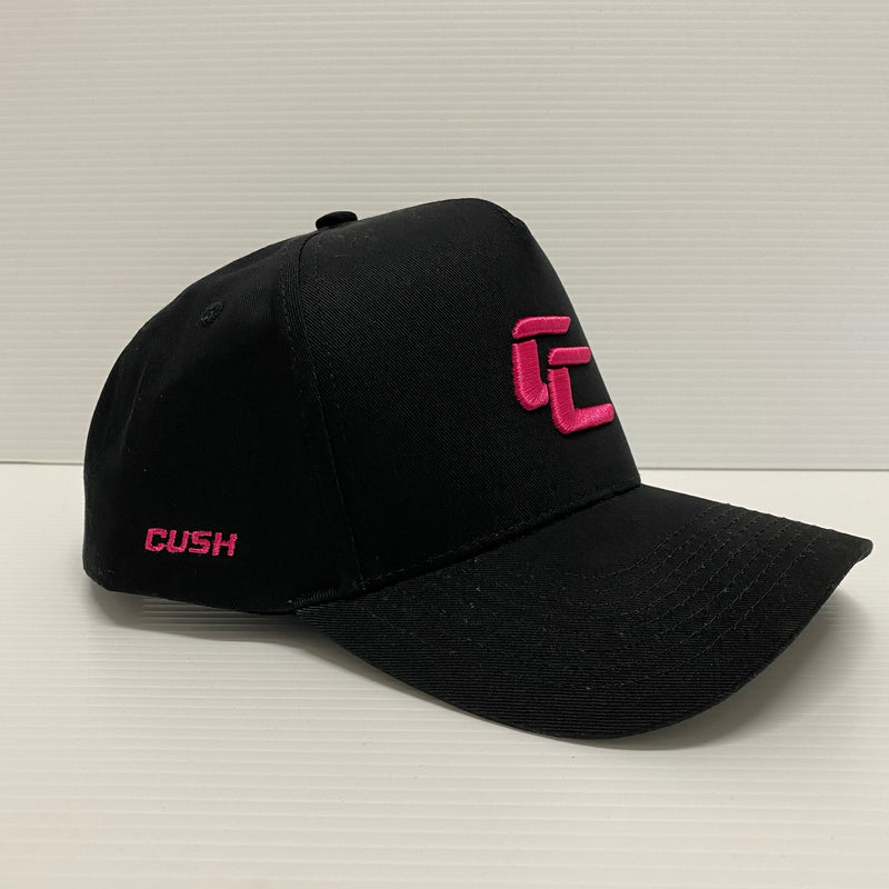 Pink on Black Cush Cap (SnapBack)